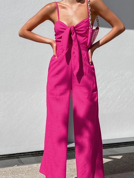 Commense Pants - Commense Cotton Twist Detail Jumpsuit - Large